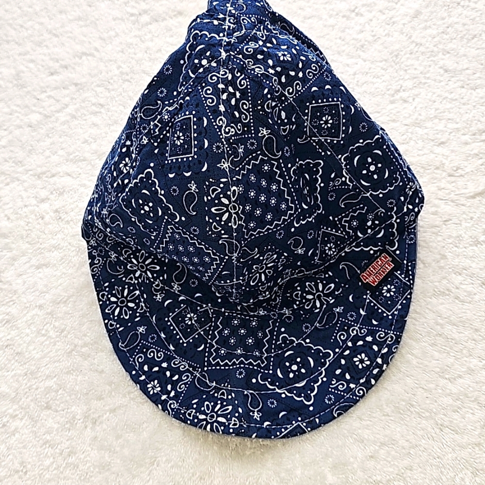 American Worker Welding Cap, Blue, & White, Unisex, New